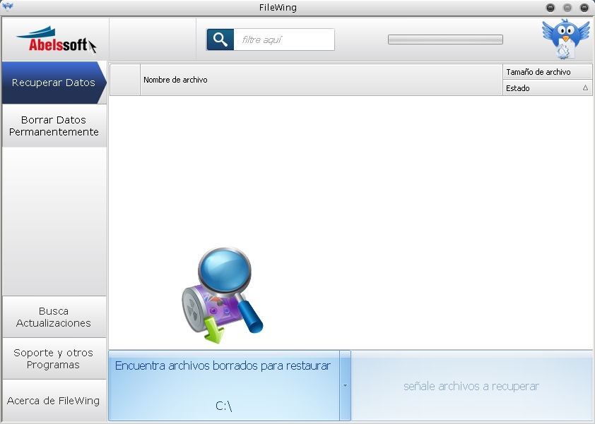 FileWing Recuperación o borrado definitivo de archivos en Windows
