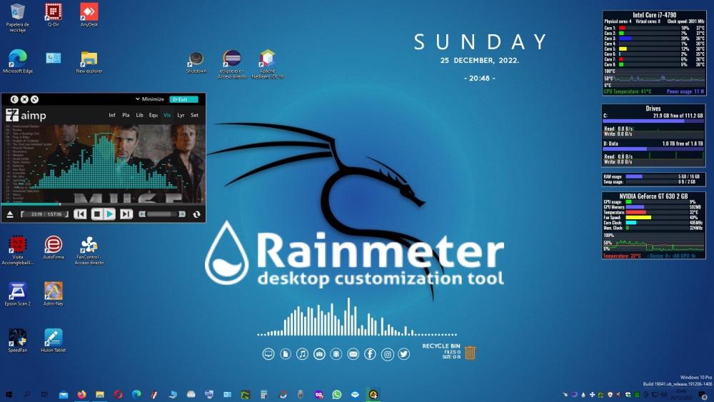 Rainmeter 4.5.20 - Personalizar tu escritorio y monitorizar temperaturas y recursos Rainmeter 4.5.20 - Personalizar tu escritorio y monitorizar temperaturas y recursos