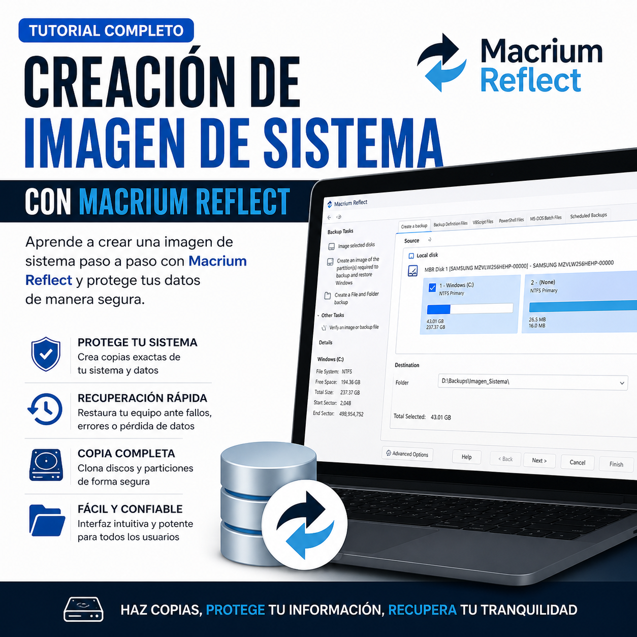 Cómo crear una imagen de sistema con Macrium Reflect paso a paso (Guía completa 2026)